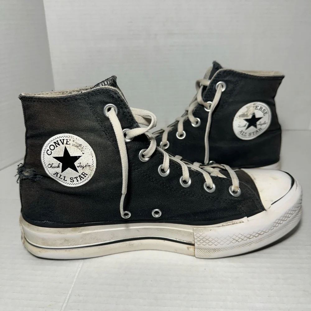 CONVERSE CHUCK TAYLOR HIGH TOP Platform  M-6.5 W 8.5 Grunge Chunky HeelVintage